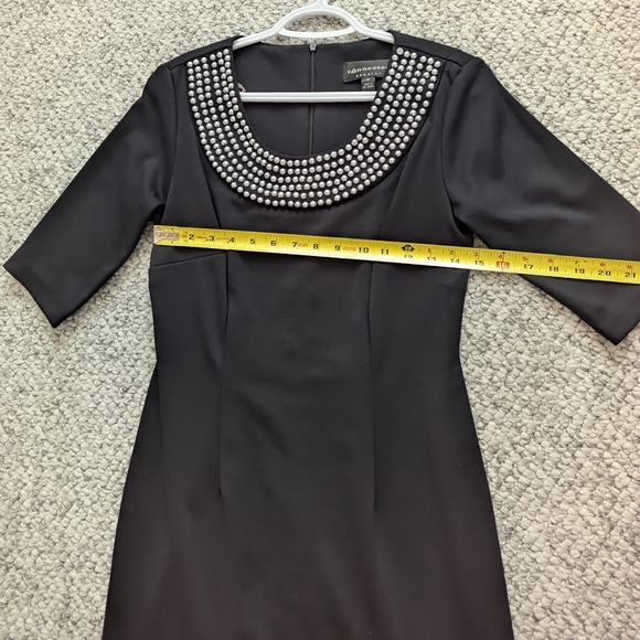 Women's (Size 6) Black Cocktail Dress with Beaded Neckline - Picture 4 of 11